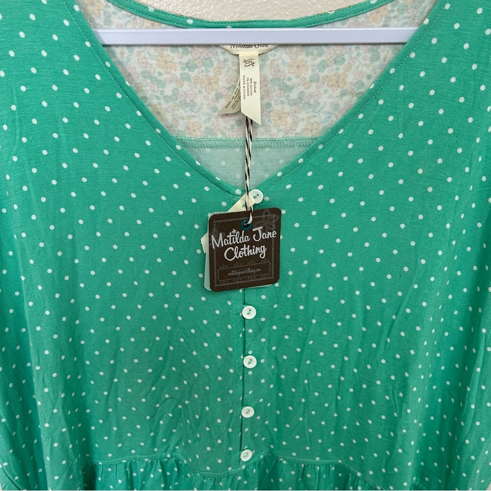Matilda Jane Dream Chasers Free to Be Teal and Pastel Floral Top - Picture 5 of 6